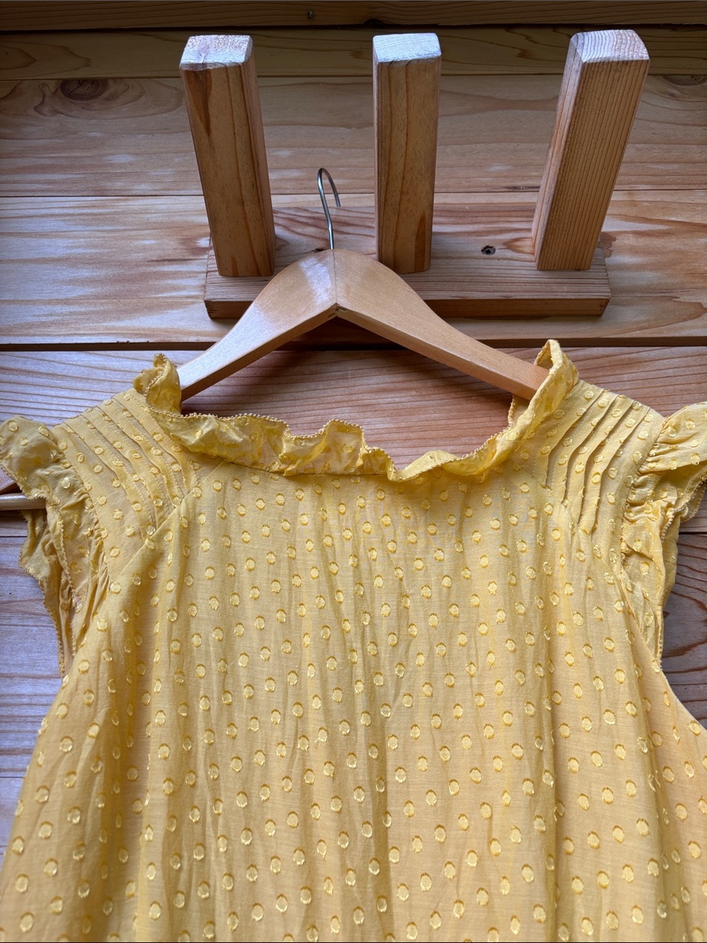 Anthropologie Moulinette Soeurs Yellow Swiss Dot Cottagecore Dress Size 4 - Picture 7 of 11